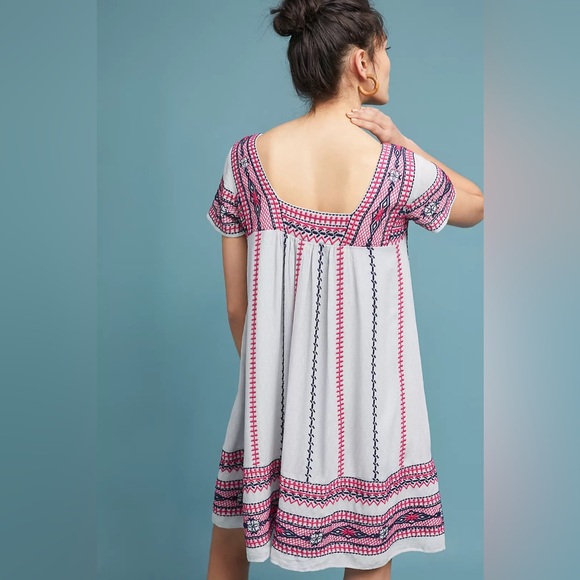 Maeve Pink and White Mini Dress - Picture 2 of 10